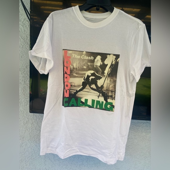 Source Unknown Tops - The Clash London Calling Graphic T-Shirt - White SZ L